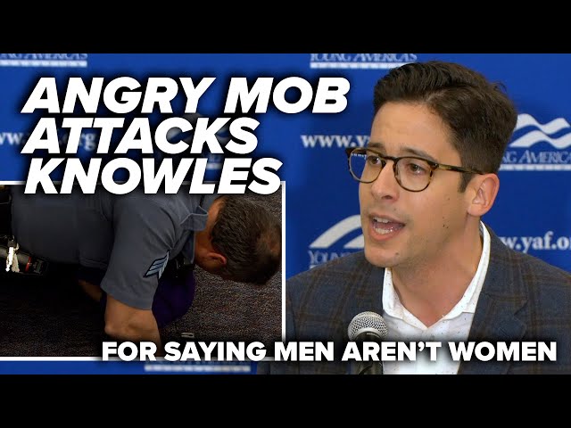 MAN, ASSAULTED: Angry mob attacks Michael Knowles for saying men aren’t women