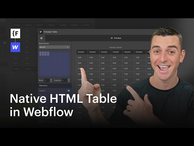 How to build HTML tables in Webflow with Finsweet Table