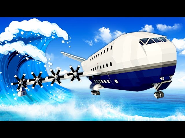 Tsunami Survival in a FLYING BOAT PLANE? (Stormworks)