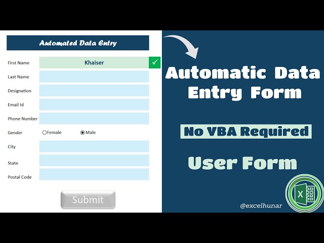 Automated Data Entry Software in Excel No VBA Required || Data Entry in Excel || Automated User Form