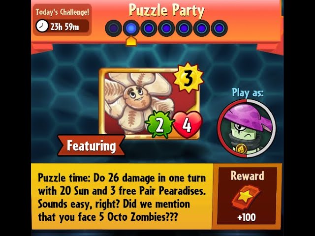 Puzzle Party | Daily Challenge Day 2 | 01 November 2023 | PVZ Heroes