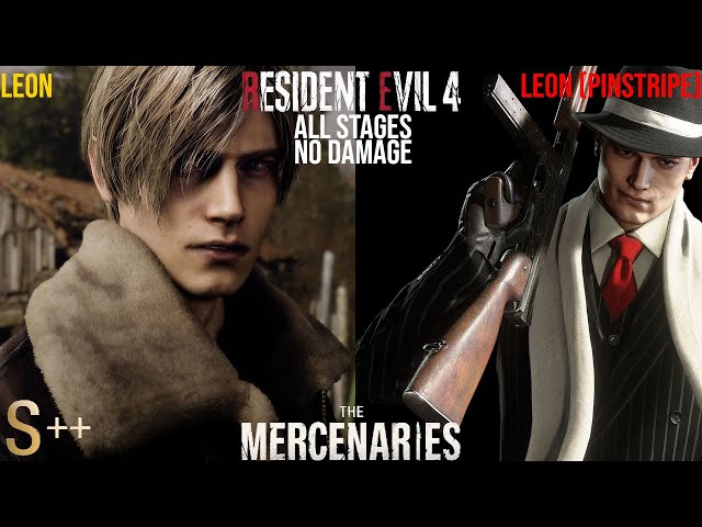 Resident Evil 4 Remake - Mercenaries Leon & Leon (Pinstripe) All Stages S++ Rank (No Damage)