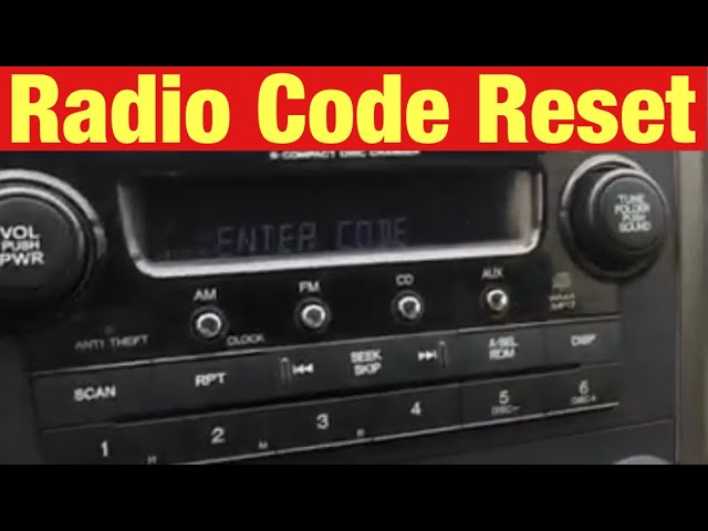 How to Find and Reset the Radio Code on a 2007 Honda CR-V