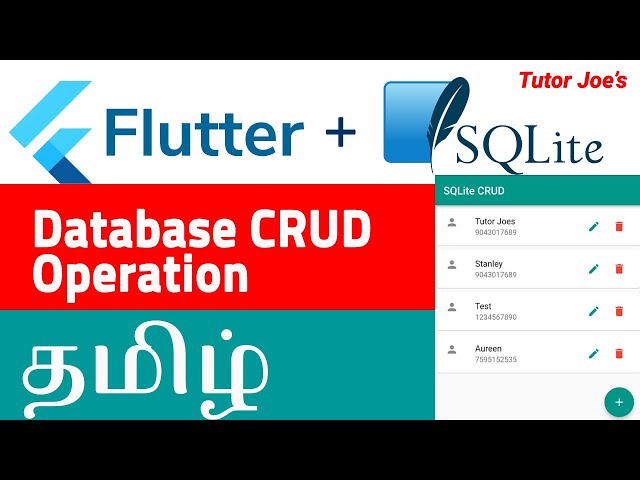 Flutter SQLite Database Tutorial | CRUD Operations in தமிழ் 2022 | Flutter sqflite tutorial