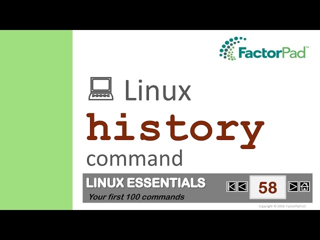 Linux history command summary with examples