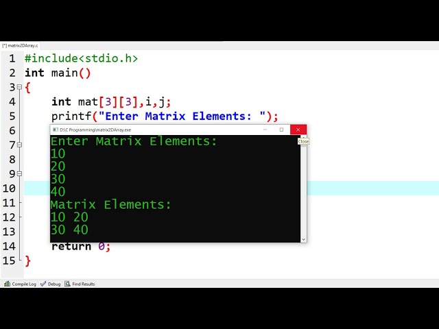 c program to print matrix | learn coding