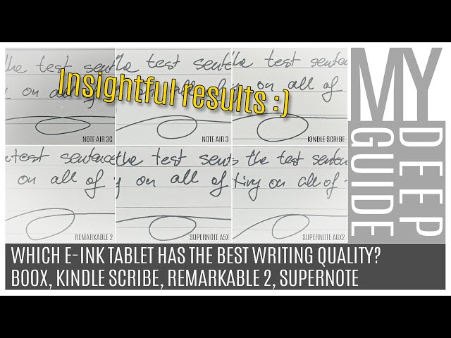 Which E-ink Tablet Has the Best Writing Quality? Note Air 3C, Kindle Scribe, Remarkable 2, Supernote