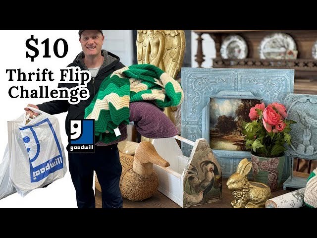 Goodwill Bins and Thrifted Cottage Decor Trash to treasure $10.00 Thrift Flip Challenge!