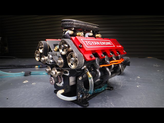 World's Smallest V8 Engine Hits 10,500 RPM on Nitro (1.7 Cu In 28cc)