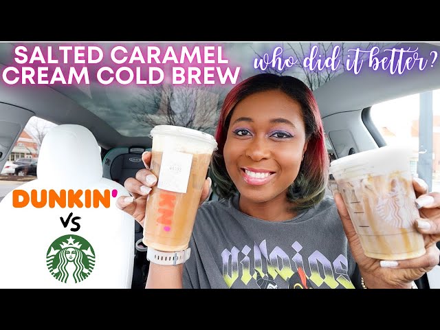 Starbucks vs. Dunkin Salted Caramel Cream Cold Brew