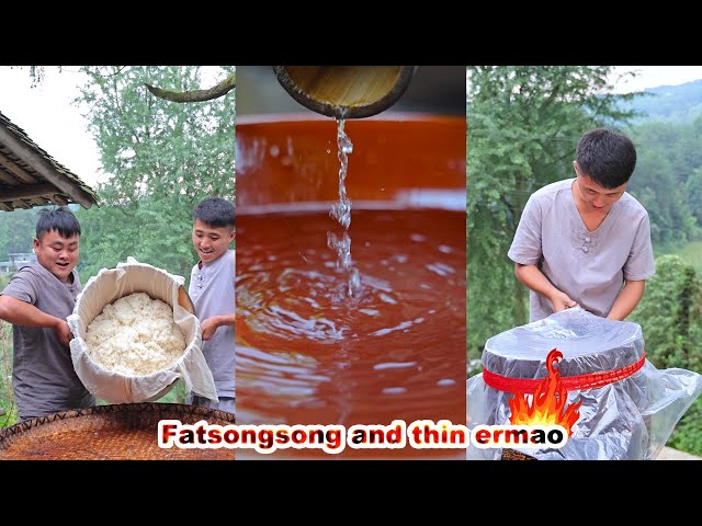 vlog | Songsong and Ermao brewed fine wine for grandpa, it's really delicious!