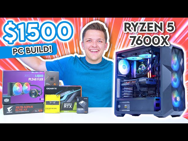 $1500 Ryzen 5 7600X Gaming PC Build 2022! (Full Build Guide ft. RTX 3060Ti w/ Benchmarks!