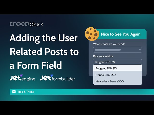 How to Add the User Related Posts to a Form Field | JetEngine