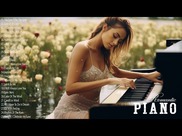 Piano Instrumental Love Songs Ever - Peaceful Music With Water Sound For Stress Relief, Study, Sleep
