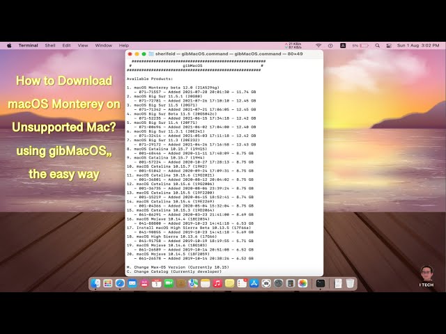 How to Download macOS Monterey on Unsupported Mac ? using gibMacOS,, the easy way