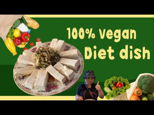 How to cook all vegan dish with pea, bean sprouts, mushrooms and Tofu