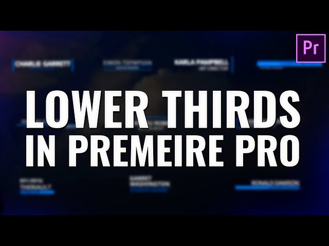 How To Create AWESOME Lower Thirds in Premiere Pro 2020
