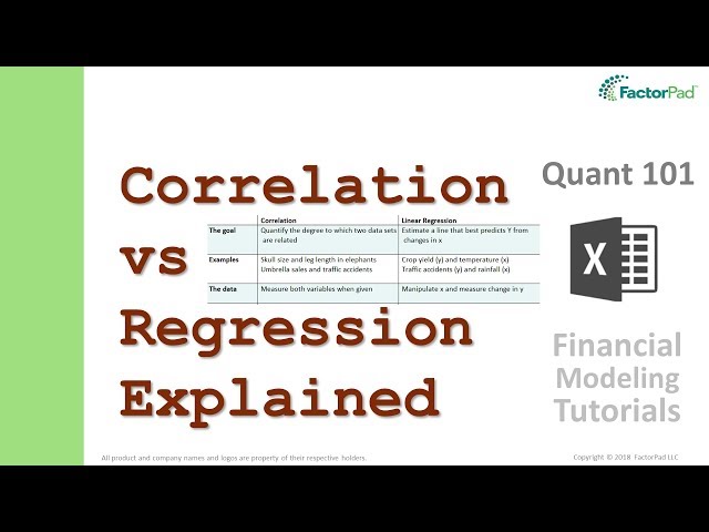 Correlation vs Regression for Data Analysis | Financial Modeling Tutorials