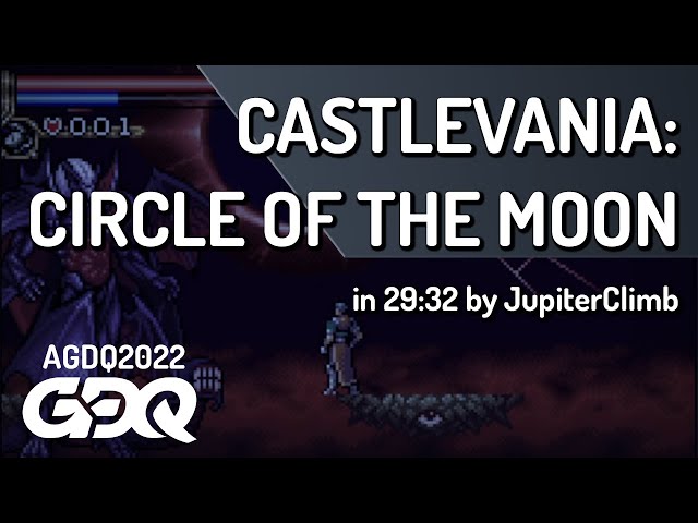 Castlevania: Circle of the Moon by JupiterClimb in 29:32 - AGDQ 2022 Online