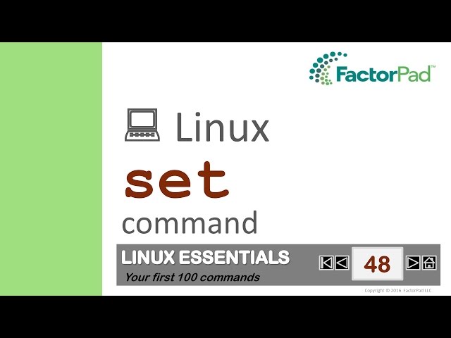 Linux set command summary with examples