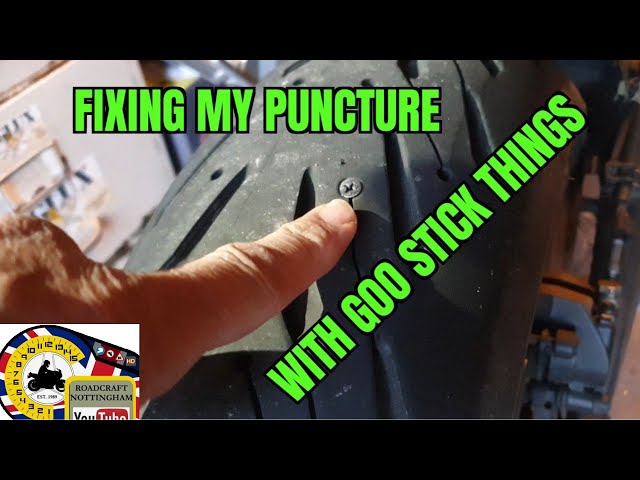 First time fixing a puncture with gooey plugs. Emergency only! (Uk law in description)