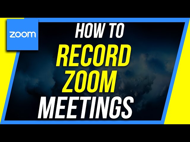 How to Record a Zoom Meeting - As Participant or Host
