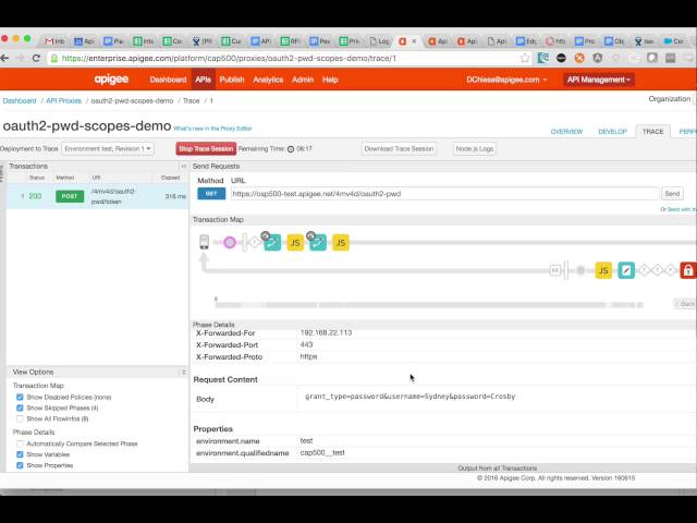 Apigee Edge Screencast - Issuing tokens via OAuth2.0 Password Grant and Verifying Same