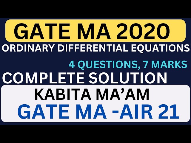 GATE 2020 ODE COMPLETE SOLUTION