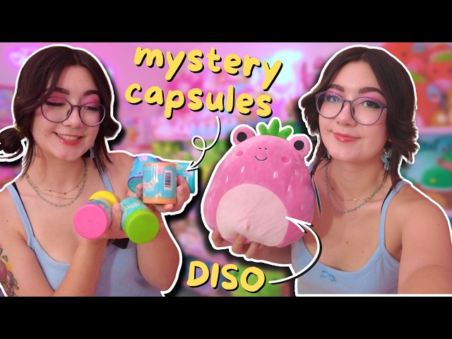 opening mystery capsules + I got my dream squishmallow!!
