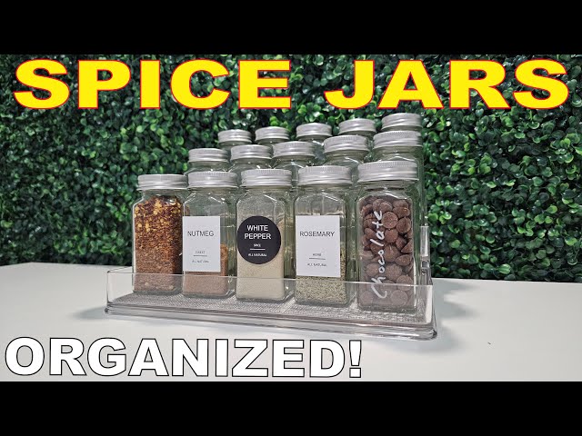 Get these Glass Spice Jars for organizing your spices!