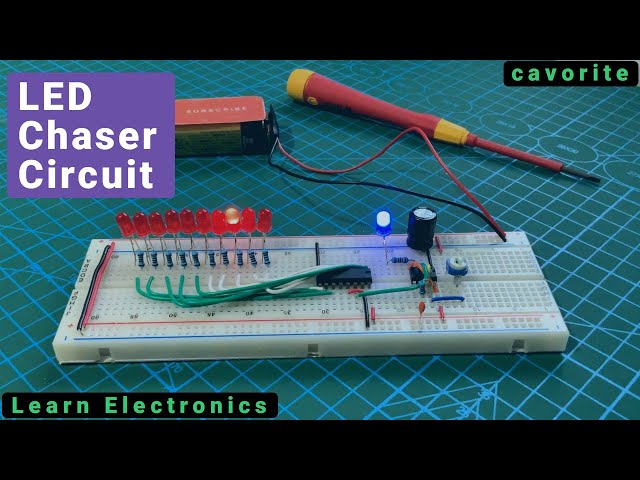 Learn Electronics | LED chaser with 555 & 4017