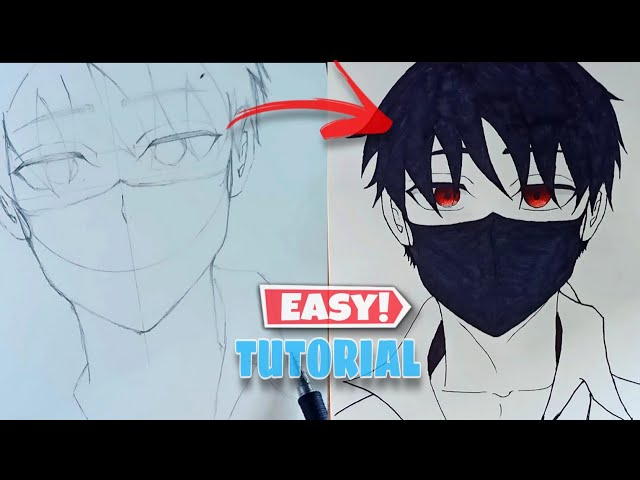 How To Draw Anime BOY with a mask [Tutorial] || Step by step ||