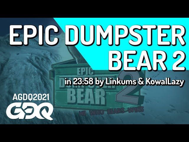 Epic Dumpster Bear 2 by Linkums and KowalLazy in 23:58 - Awesome Games Done Quick 2021 Online