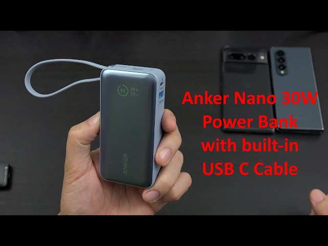 Anker Nano 30W Power Bank with built-in USB C Cable