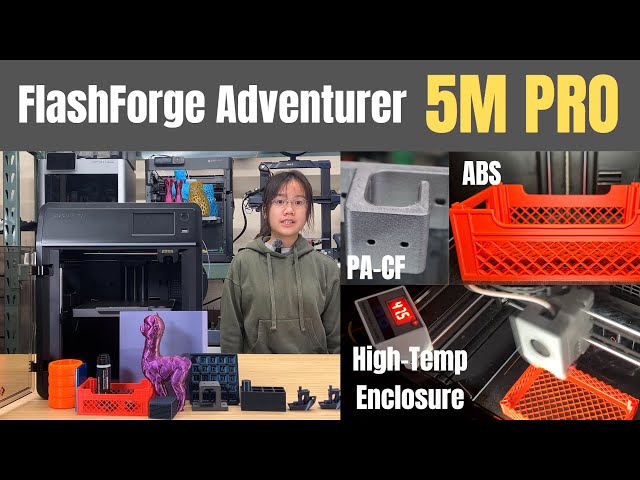 FlashForge Adventurer 5M PRO fully enclosed FAST 3D printer review, high temperature enclosure
