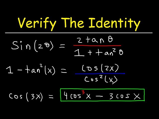 Verifying Trigonometric Identities With Double Angle Formulas