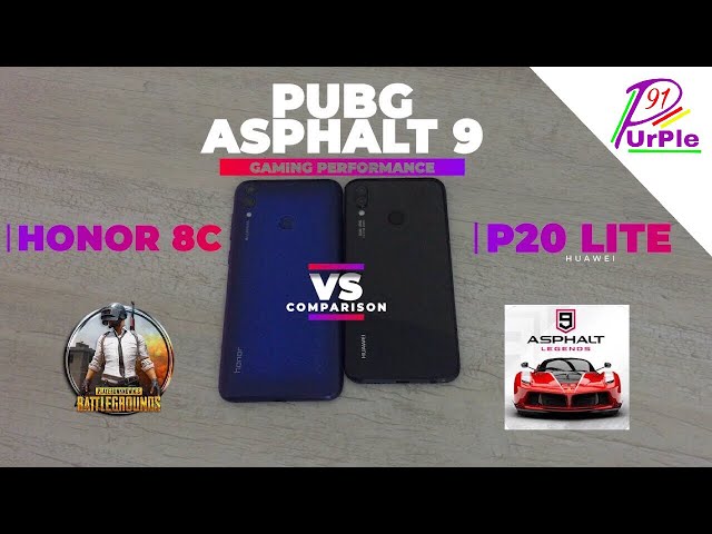 Honor 8C vs Huawei p20 lite Gaming perform | purple 91