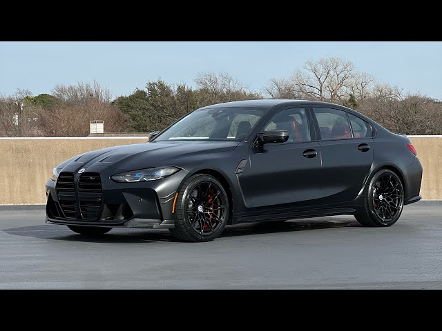 2023 BMW M3 Competition xDrive Frozen Black walk-around with M Performance Accessories