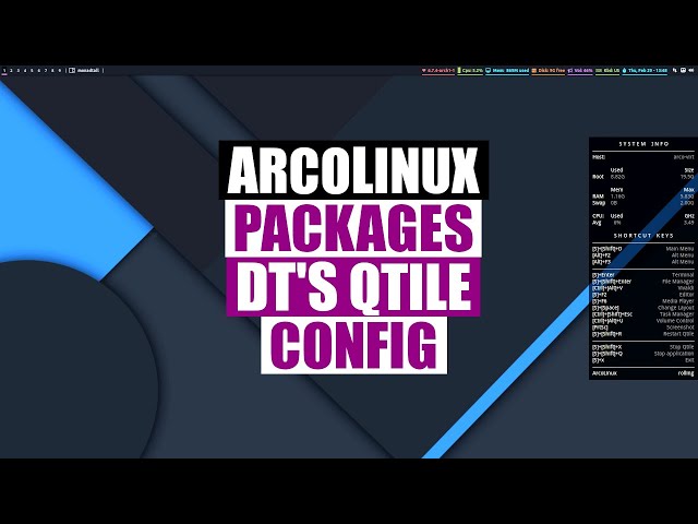 ArcoLinux Now Offers DT's Qtile Config