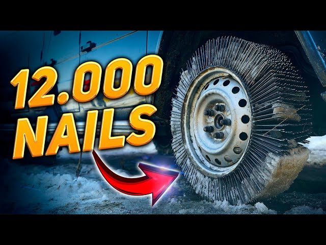 We replace tires with 12000 nails and go off-roading