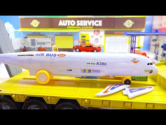Airplane Rescue Mission with Fire Truck Car Toy Adventure Story