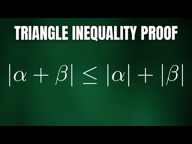 Prove the Triangle Inequality for Complex Numbers