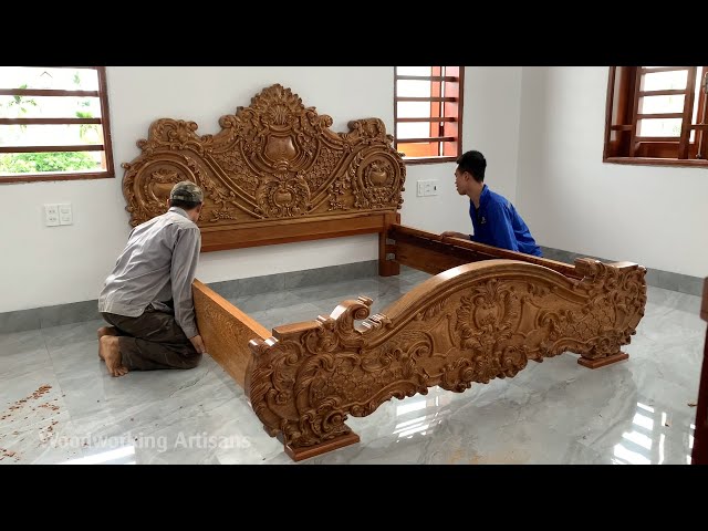 Excellent Carpentry Skills Of A Carpenter - High-Class Wooden Furniture Manufacturing Process
