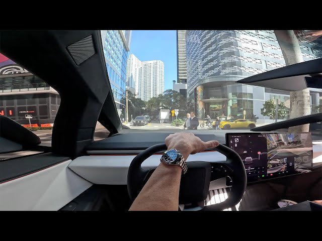 Cybertruck POV Drive Downtown Miami * MORE Attention than a BUGATTI