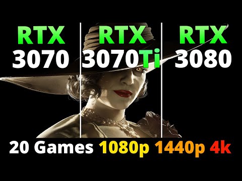 RTX 3070 vs RTX 3070 Ti vs RTX 3080 - Performance Comparison 20 Games 1080p 1440p and 4K