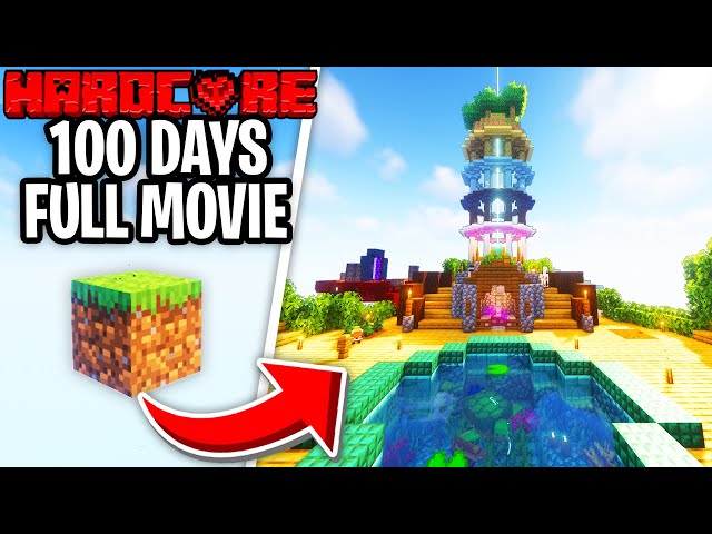 I Survived 100 Days In ONE BLOCK SKYBLOCK in Minecraft Hardcore!