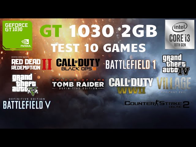 GT 1030 2GB GDDR5 - Test 10 Games in 2024 [Benchmark]