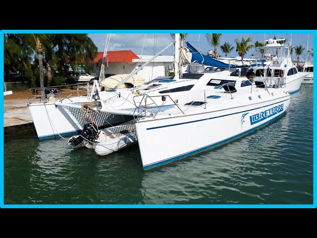 CHEAP 48' Spaceship-Looking Catamaran - Is She Worth It? [Full Tour] Learning the Lines