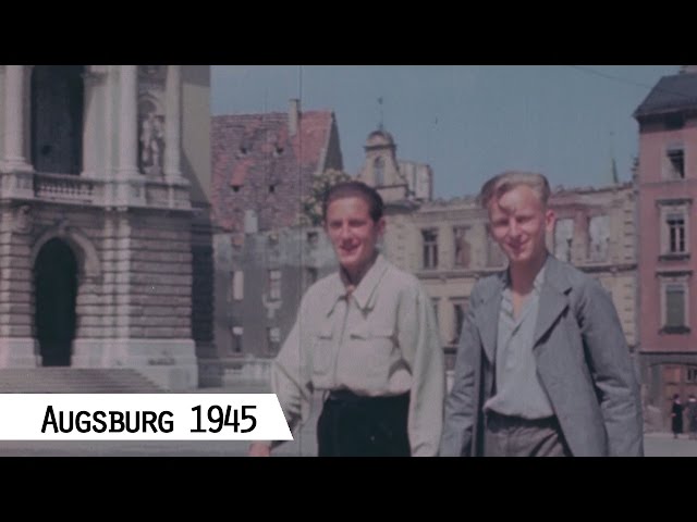 Augsburg in 1945 - American troops in the city center (in color and HD)