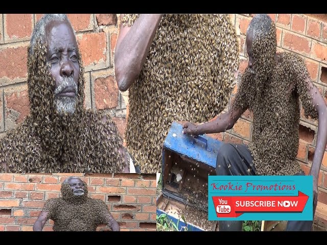 A Man Covered Himself With 2.1 Million Bees When Uganda Cranes Won.